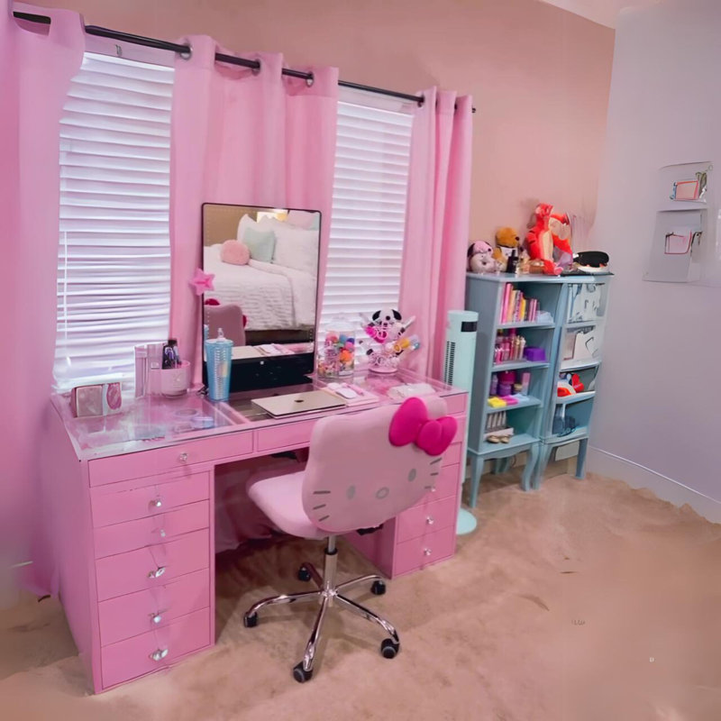 Isabelle & Max™ Mariario Hello Kitty Kawaii Swivel Vanity Chair for